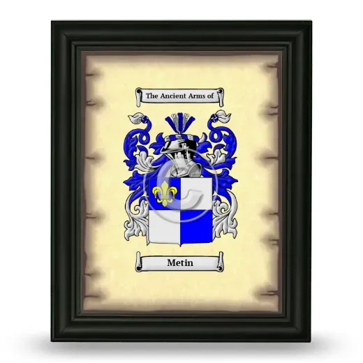 Metin Coat of Arms Framed - Black
