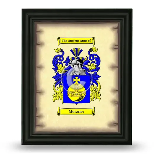 Metzner Coat of Arms Framed - Black