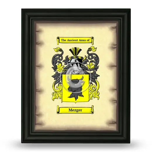 Mezger Coat of Arms Framed - Black