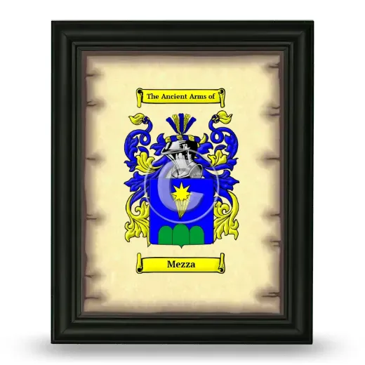 Mezza Coat of Arms Framed - Black