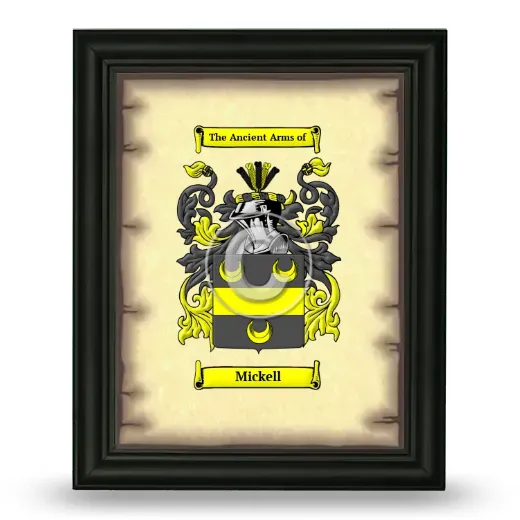 Mickell Coat of Arms Framed - Black