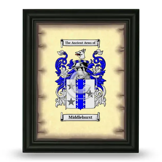 Middlehurst Coat of Arms Framed - Black