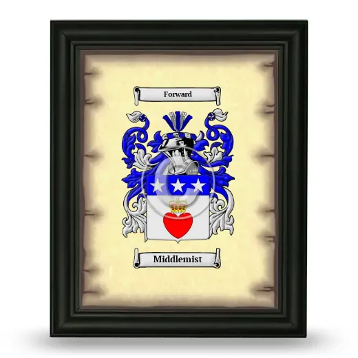 Middlemist Coat of Arms Framed - Black
