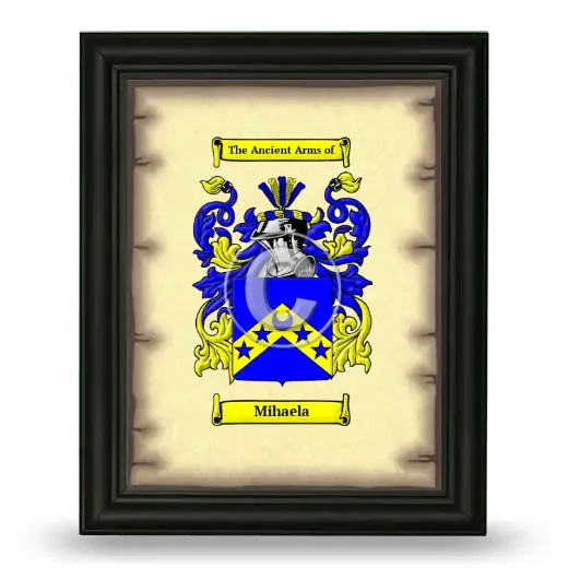 Mihaela Coat of Arms Framed - Black