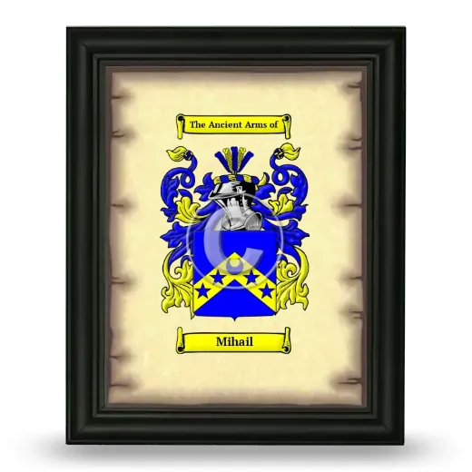 Mihail Coat of Arms Framed - Black