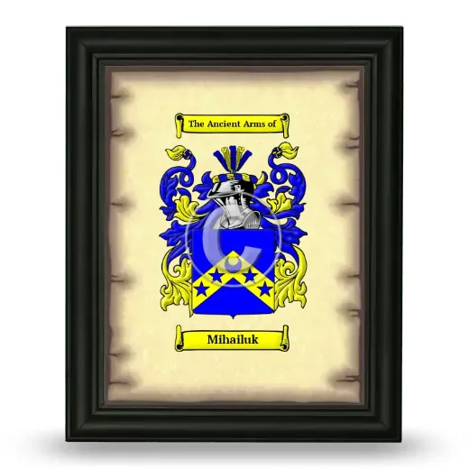 Mihailuk Coat of Arms Framed - Black