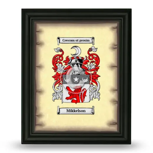 Mikkelson Coat of Arms Framed - Black