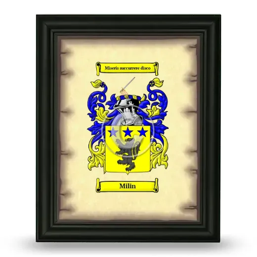 Milin Coat of Arms Framed - Black