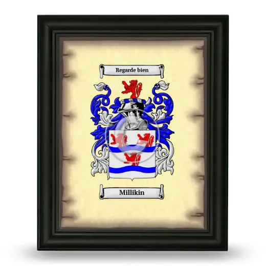 Millikin Coat of Arms Framed - Black