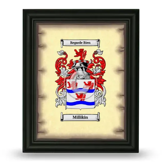 Millikin Coat of Arms Framed - Black