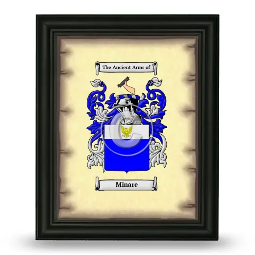 Minare Coat of Arms Framed - Black