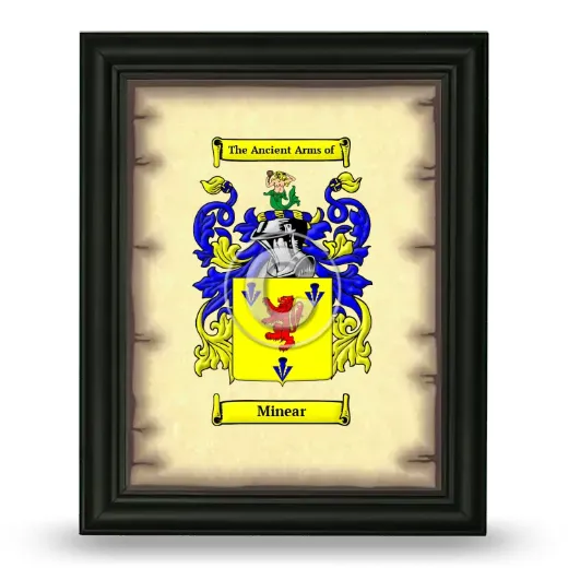 Minear Coat of Arms Framed - Black