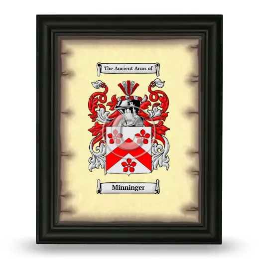 Minninger Coat of Arms Framed - Black