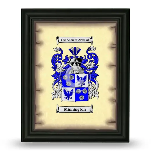 Minnington Coat of Arms Framed - Black