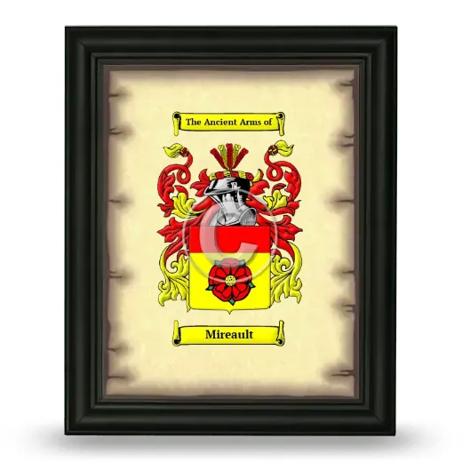 Mireault Coat of Arms Framed - Black