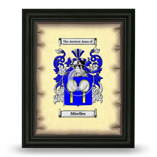 Mirelles Coat of Arms Framed - Black