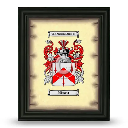Missett Coat of Arms Framed - Black