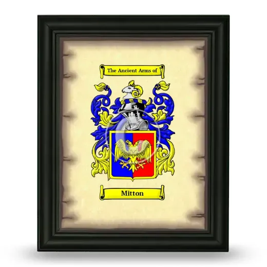 Mitton Coat of Arms Framed - Black