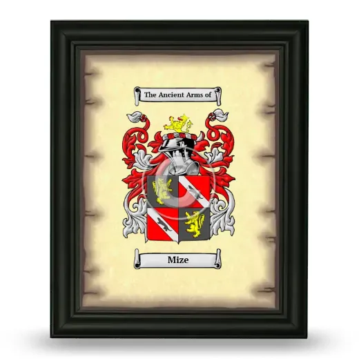 Mize Coat of Arms Framed - Black