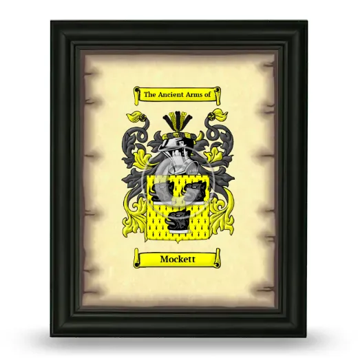 Mockett Coat of Arms Framed - Black