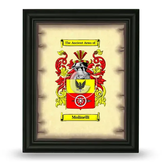 Molinelli Coat of Arms Framed - Black