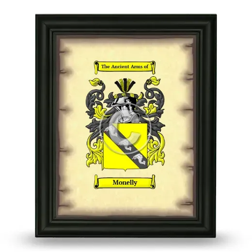 Monelly Coat of Arms Framed - Black