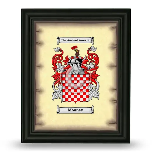 Monnay Coat of Arms Framed - Black