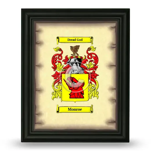 Monroe Coat of Arms Framed - Black