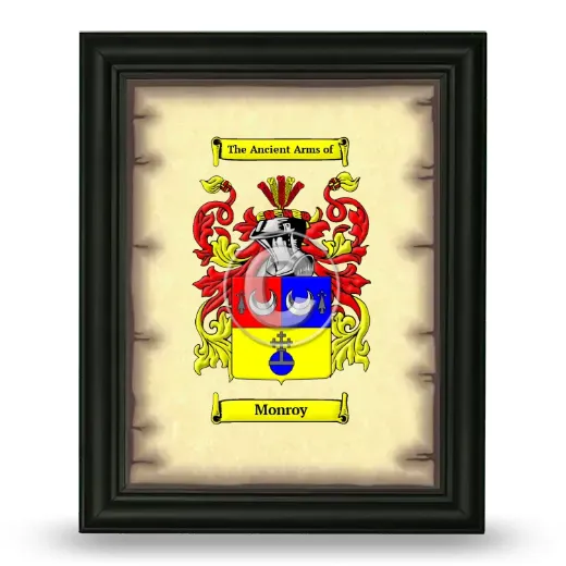 Monroy Coat of Arms Framed - Black