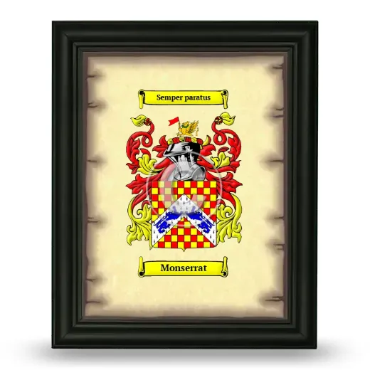 Monserrat Coat of Arms Framed - Black