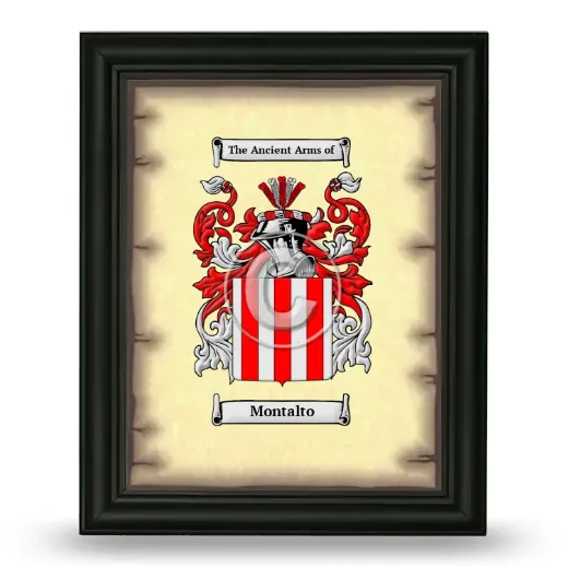 Montalto Coat of Arms Framed - Black