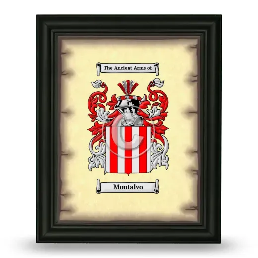 Montalvo Coat of Arms Framed - Black