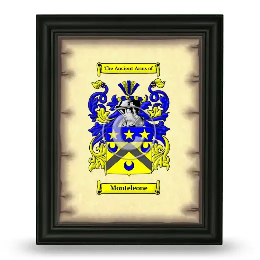 Monteleone Coat of Arms Framed - Black