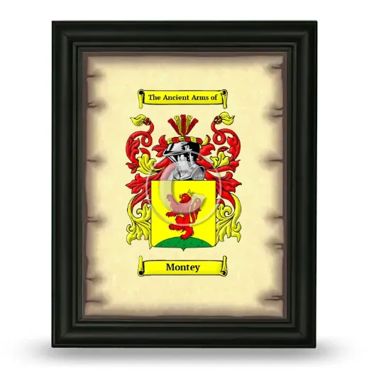 Montey Coat of Arms Framed - Black