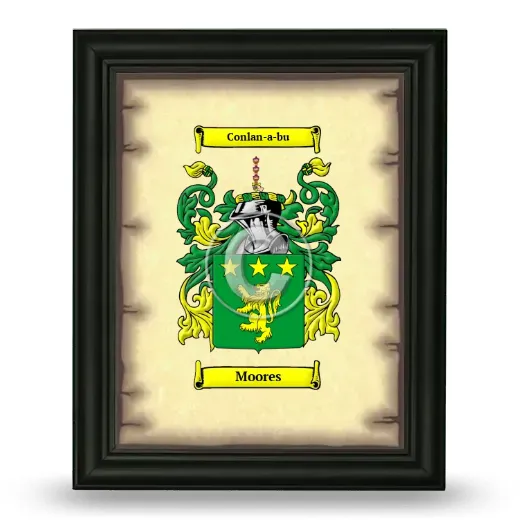 Moores Coat of Arms Framed - Black