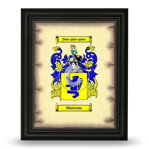 Moreson Coat of Arms Framed - Black