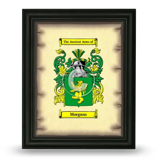 Morgans Coat of Arms Framed - Black