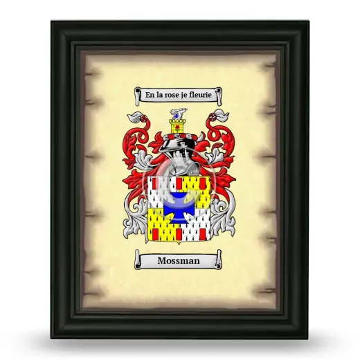 Mossman Coat of Arms Framed - Black