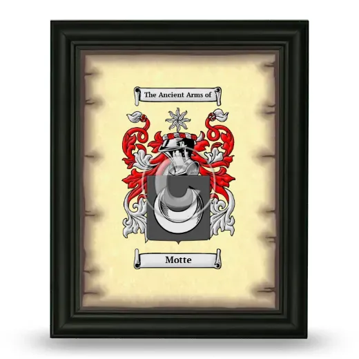 Motte Coat of Arms Framed - Black