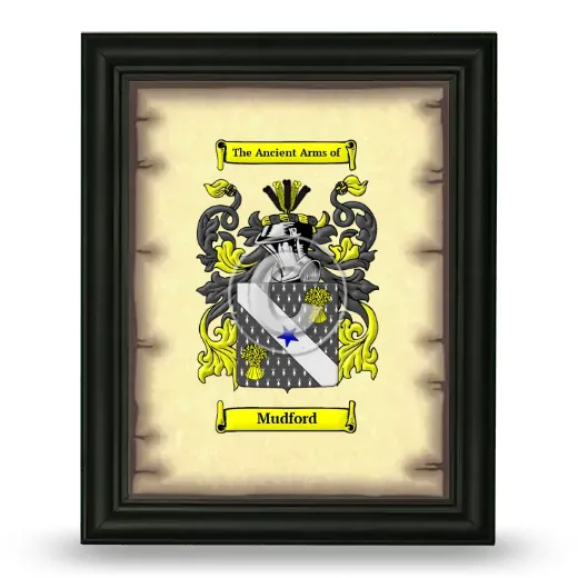 Mudford Coat of Arms Framed - Black