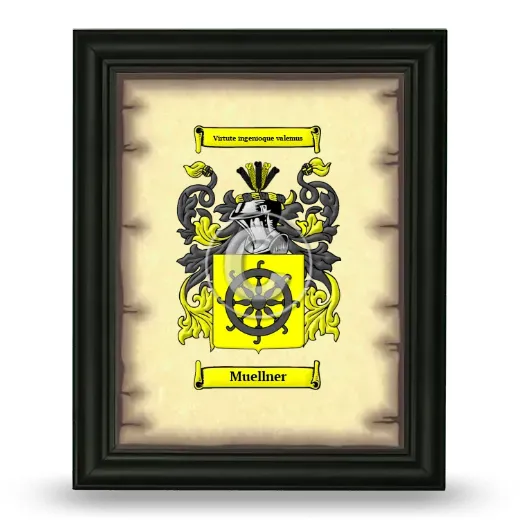 Muellner Coat of Arms Framed - Black