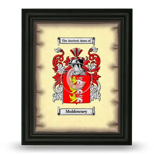 Muldowney Coat of Arms Framed - Black