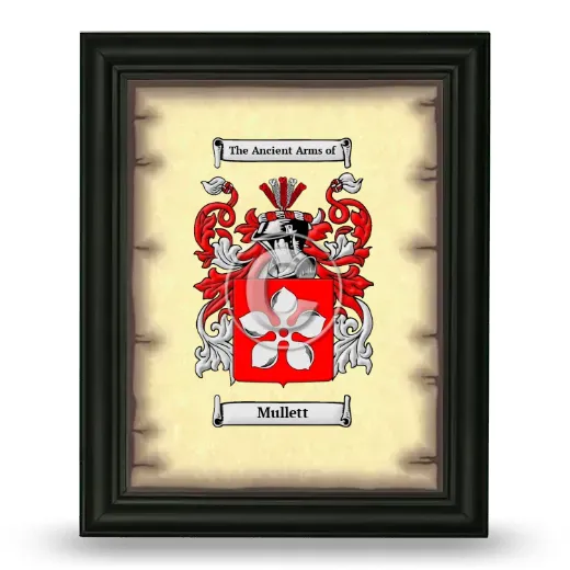 Mullett Coat of Arms Framed - Black