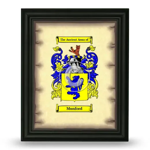 Munford Coat of Arms Framed - Black