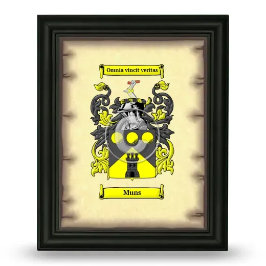 Muns Coat of Arms Framed - Black