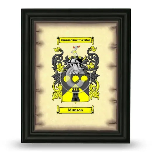 Munson Coat of Arms Framed - Black