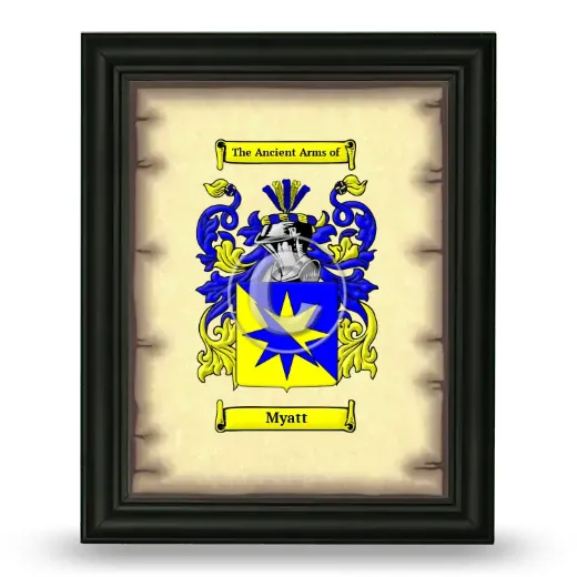 Myatt Coat of Arms Framed - Black