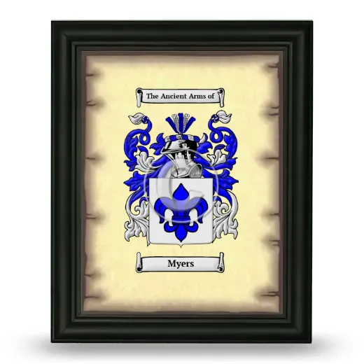 Myers Coat of Arms Framed - Black
