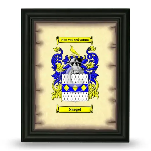 Naegel Coat of Arms Framed - Black