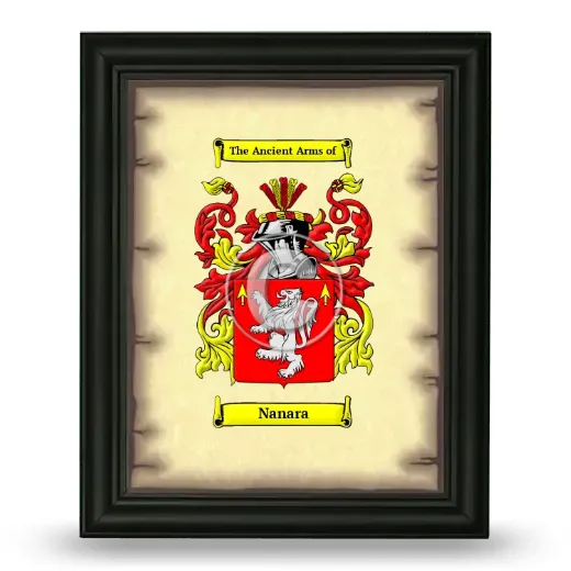 Nanara Coat of Arms Framed - Black